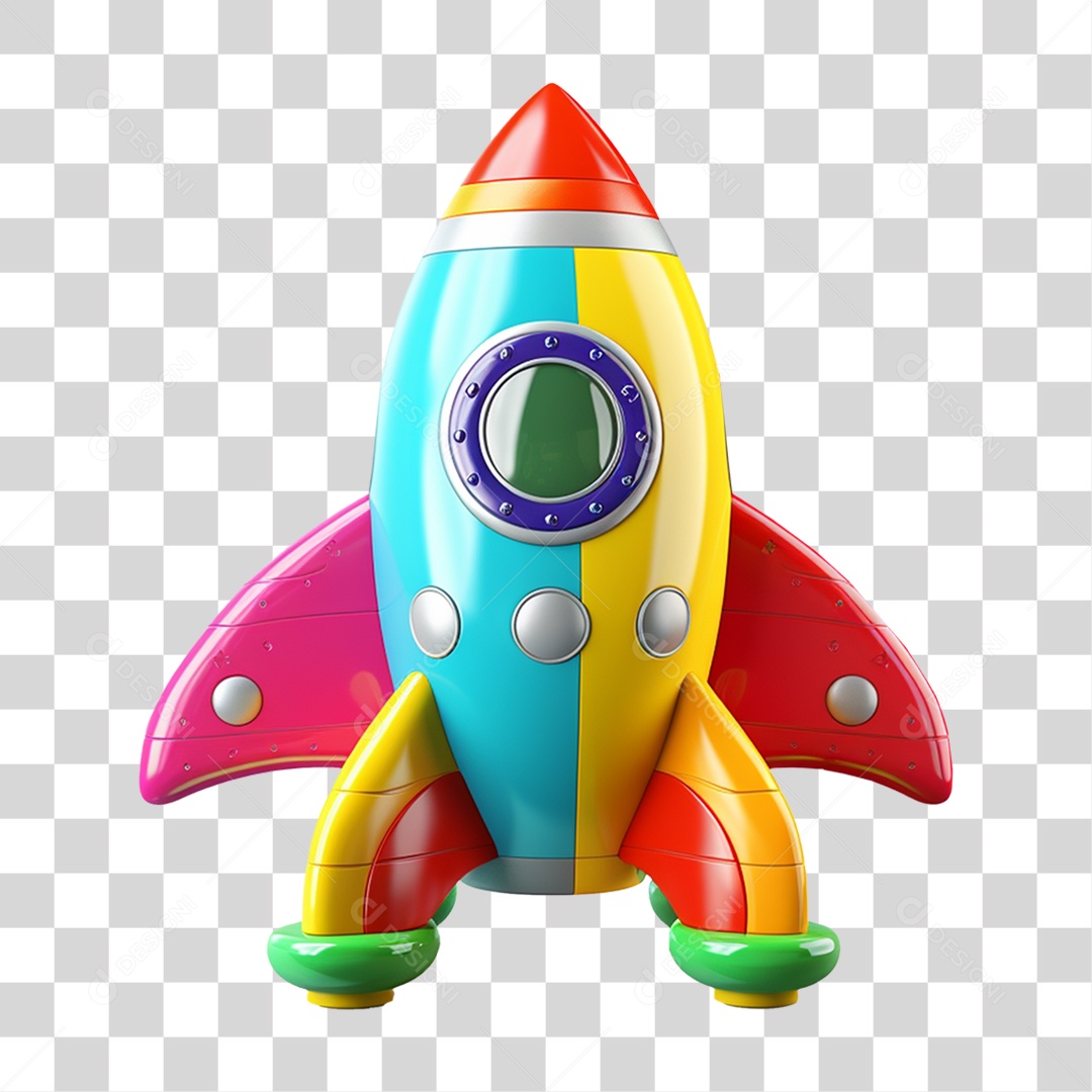 Foguete Colorido PNG Transparente
