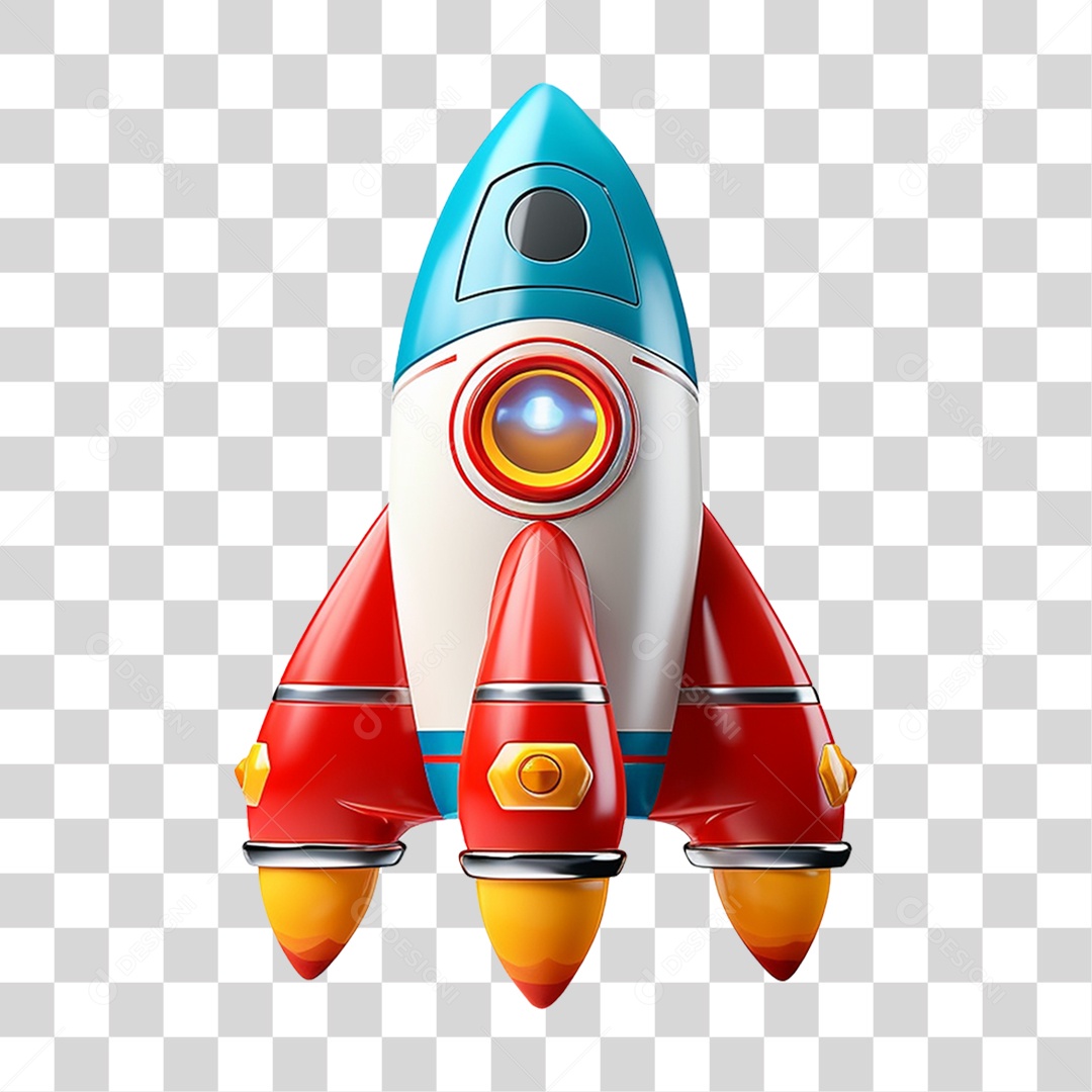Foguete Colorido PNG Transparente