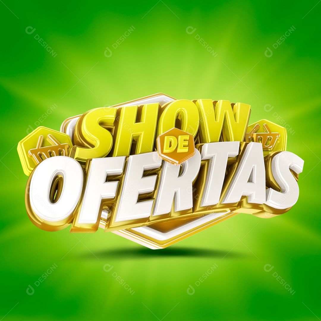 Selo 3D Verde Show De Ofertas Para Composição PSD