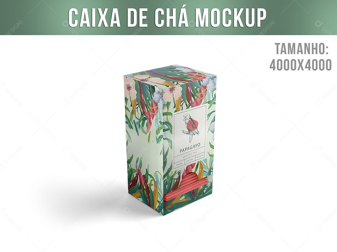 Caixa de Chá Mockup Quente Infusão Bebida PSD