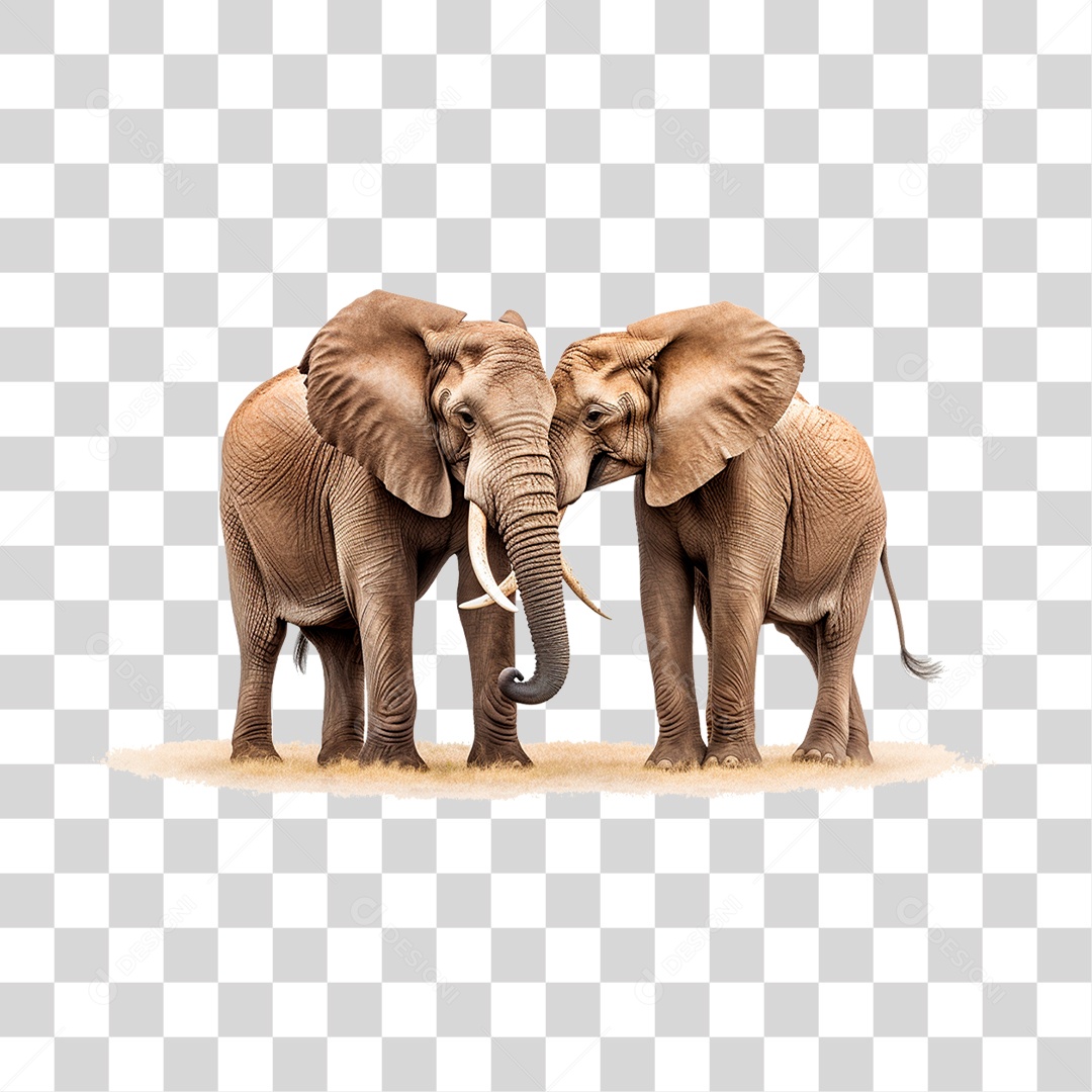 Elefantes Juntos PNG Transparente