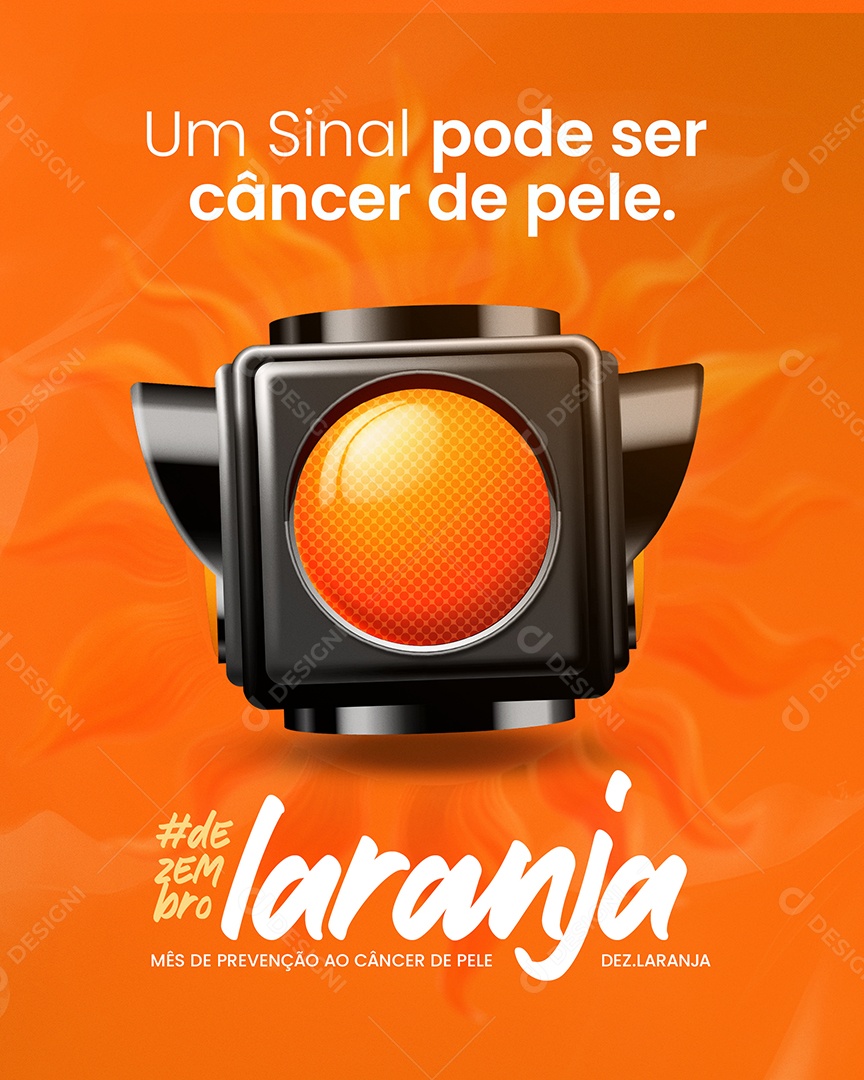 Dezembro Laranja um Sinal Pode ser Câncer de Pele Social Media PSD Editável
