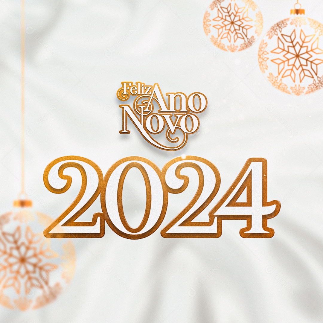 Social Media Feliz Ano Novo 2024 PSD Editável