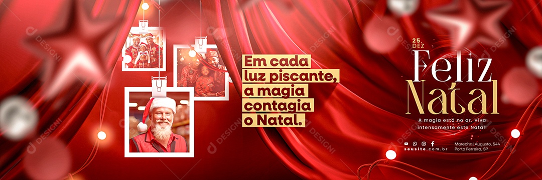 Carrossel Feliz Natal Em Cada Luz Piscante a Magia Contagia o Natal Social Media PSD Editável