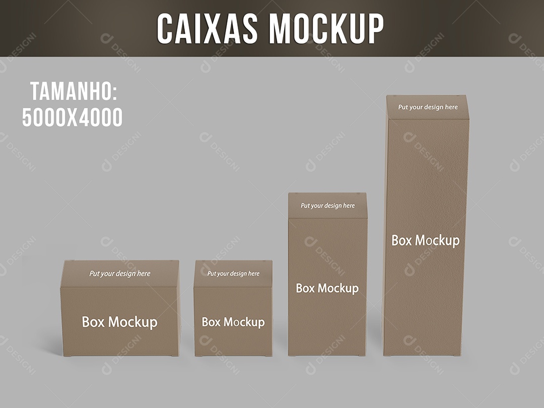 Modelo De Caixas Mockup PSD Editável