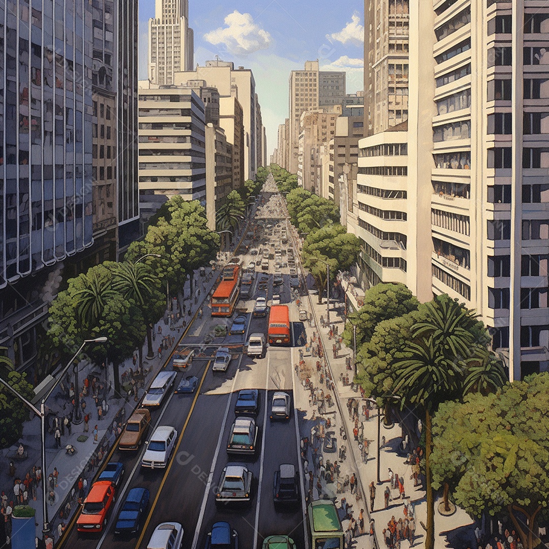 Avenida de São Paulo movimentado
