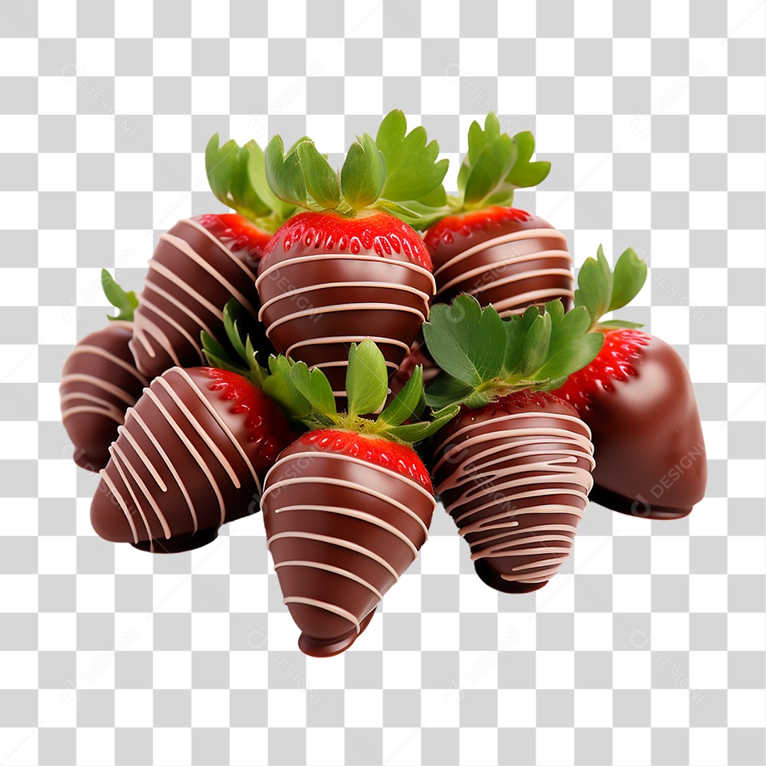 Morangos Cobertos Com Chocolate PNG Transparente