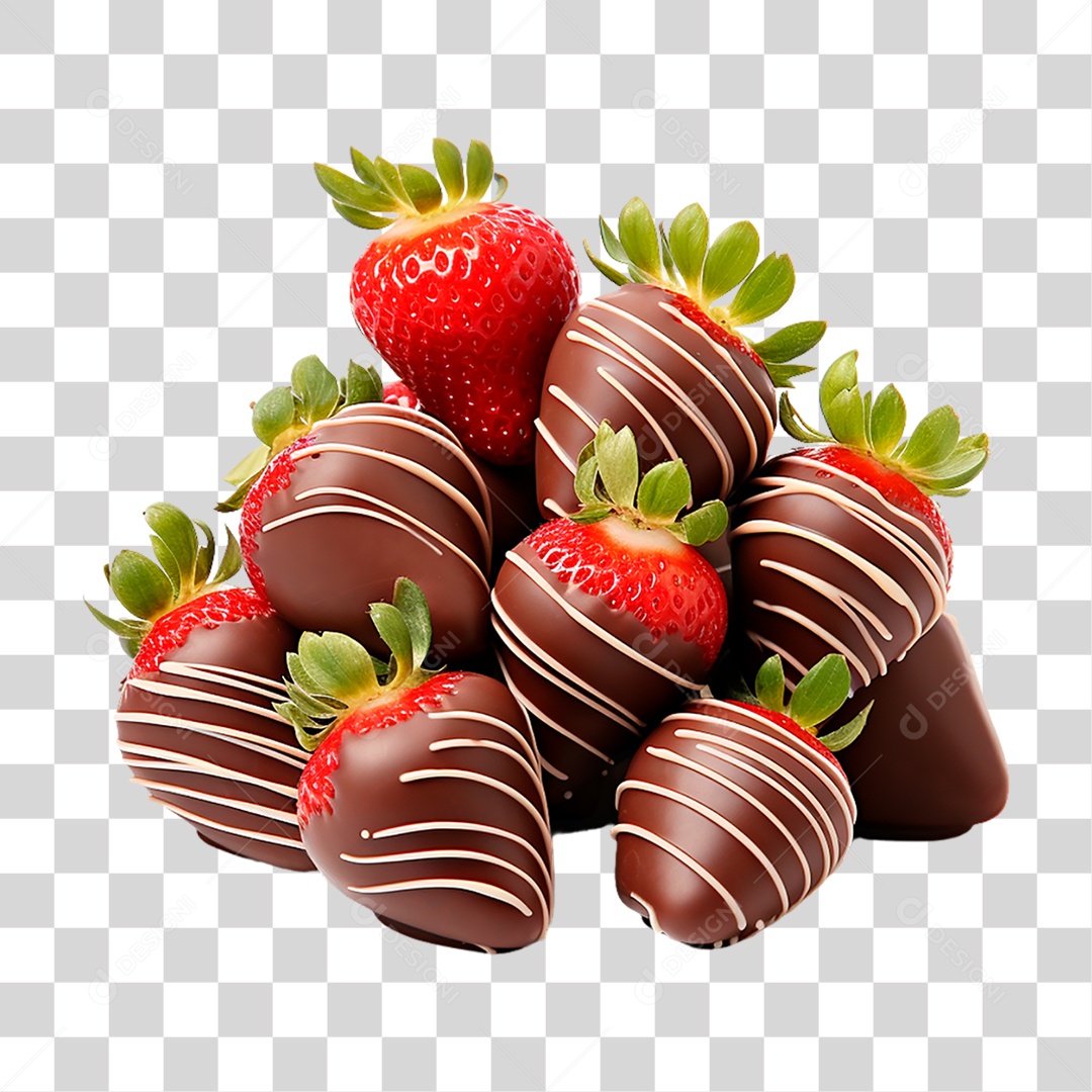 Morangos Cobertos Com Chocolate PNG Transparente