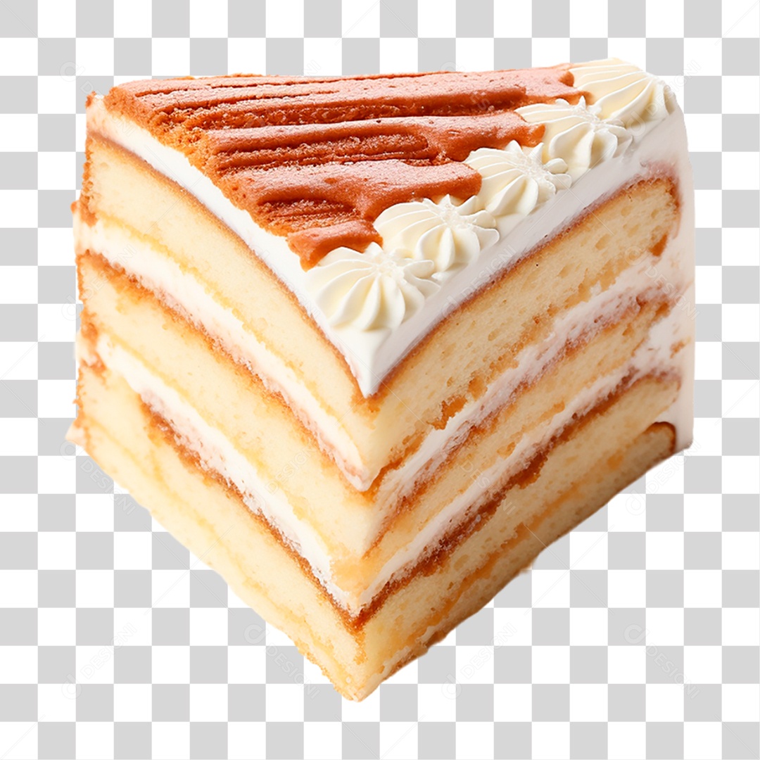 Fatias de Bolo de Baunilha Recheado PNG Transparente
