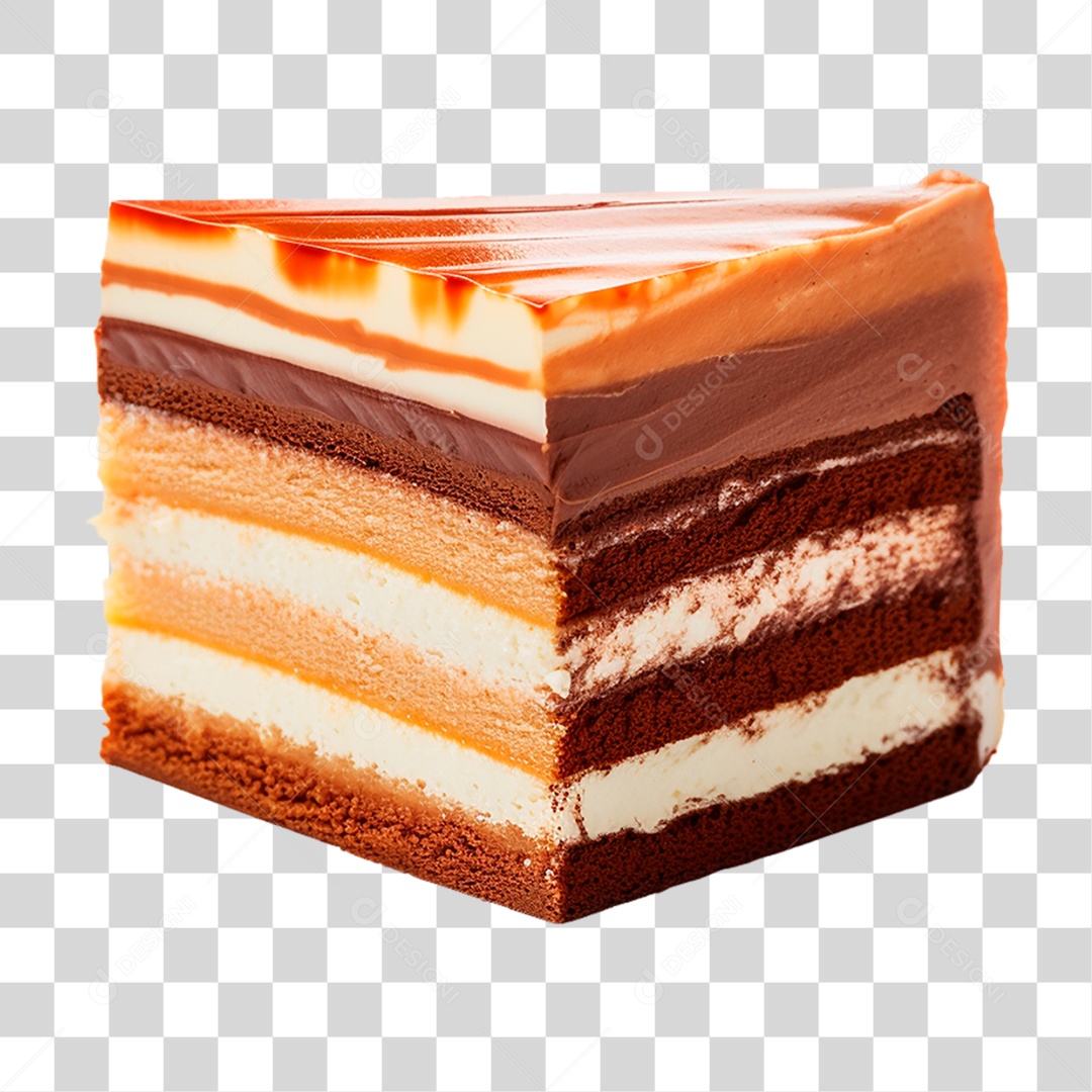 Fatias de Bolo de Chocolate Recheado PNG Transparente