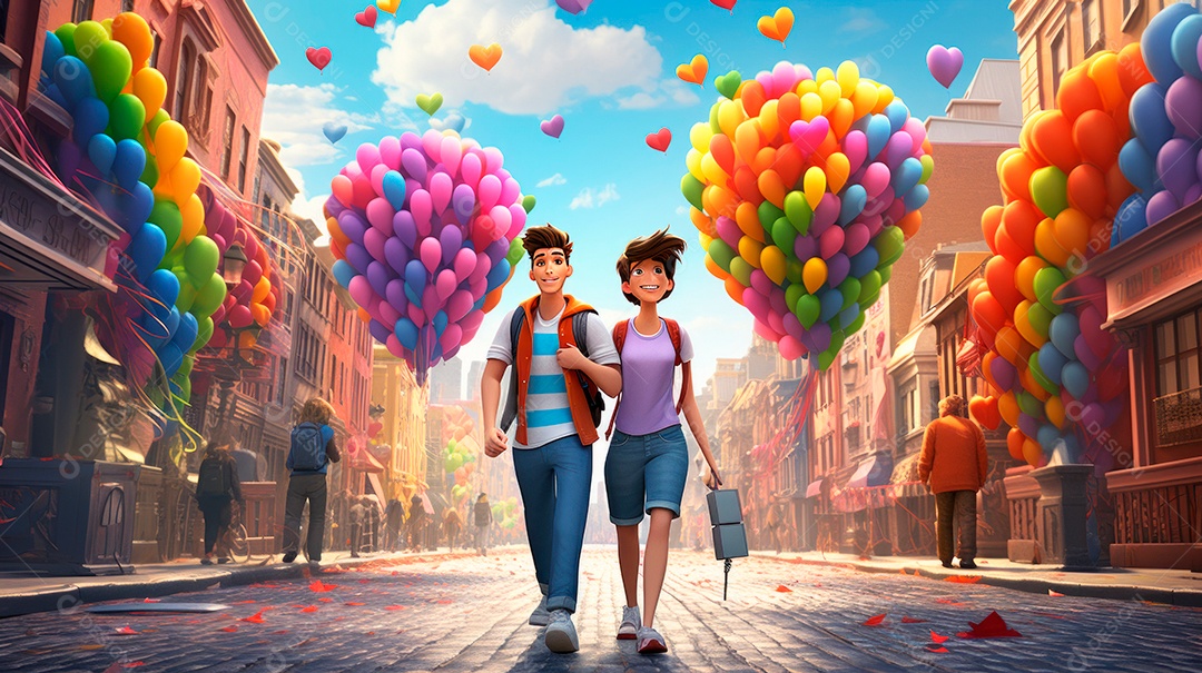 Mês e Dia do Orgulho LGBT, o amor conquista todo o dia 28 de junho. IA generativa.