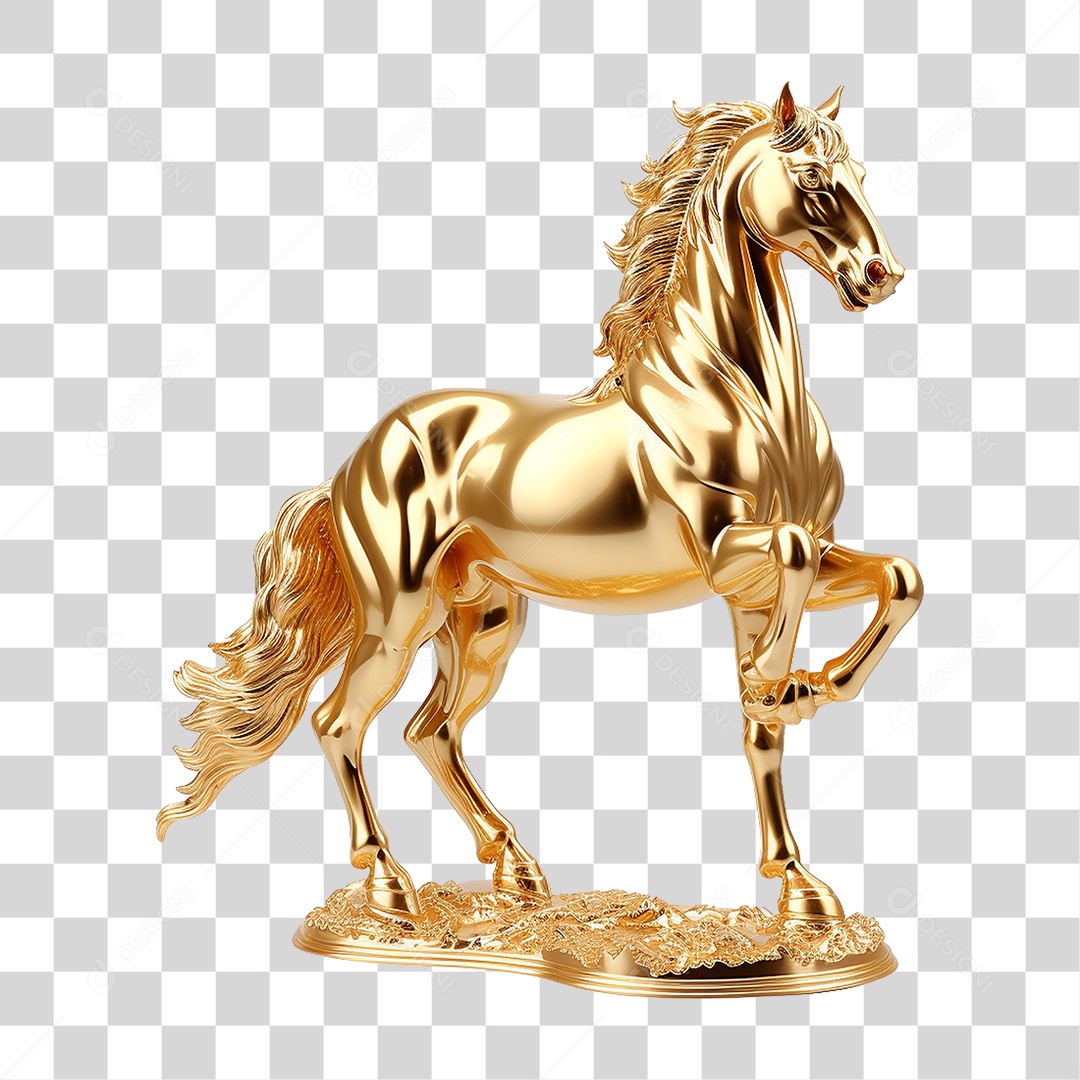 Cavalo Dourado PNG Transparente