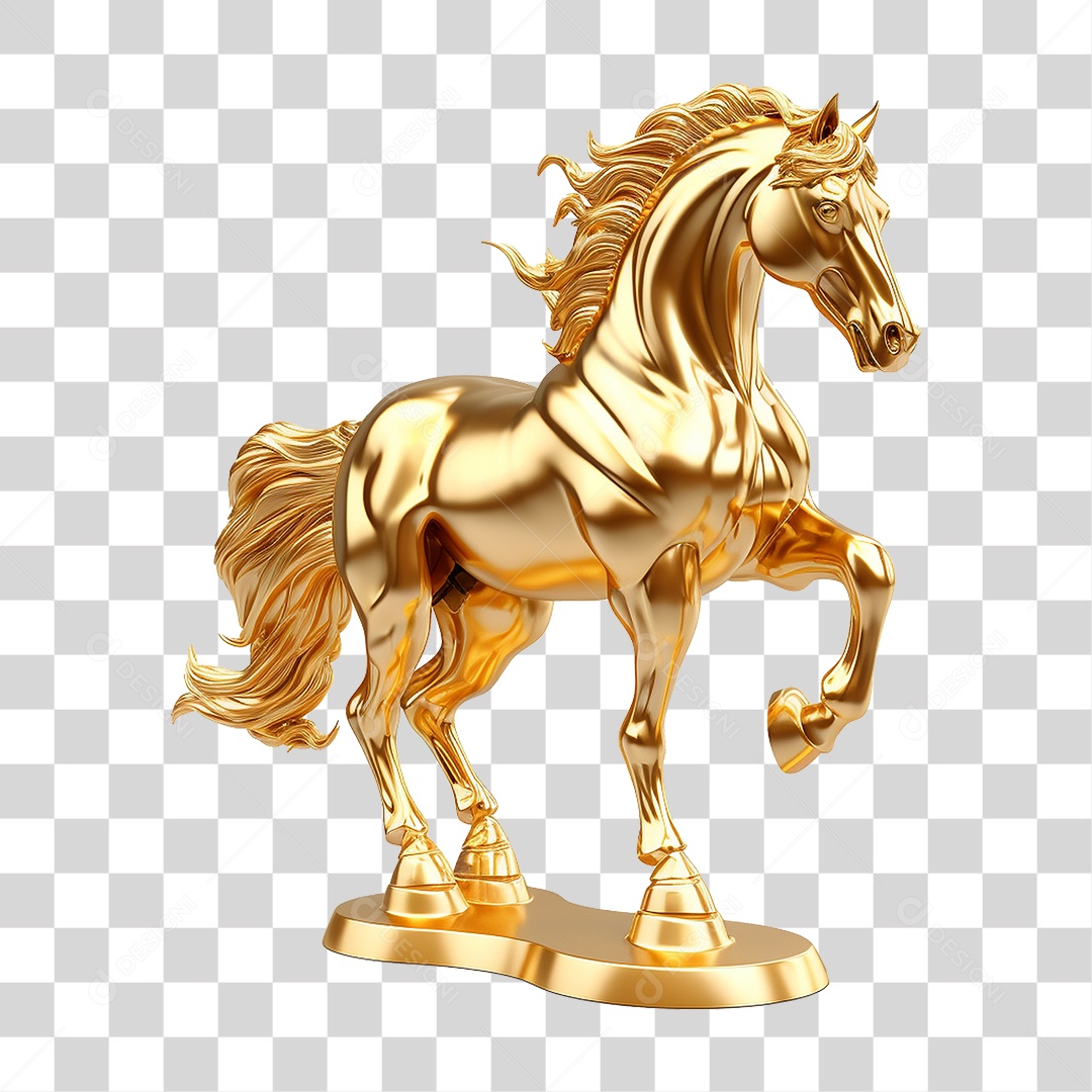 Cavalo Dourado PNG Transparente