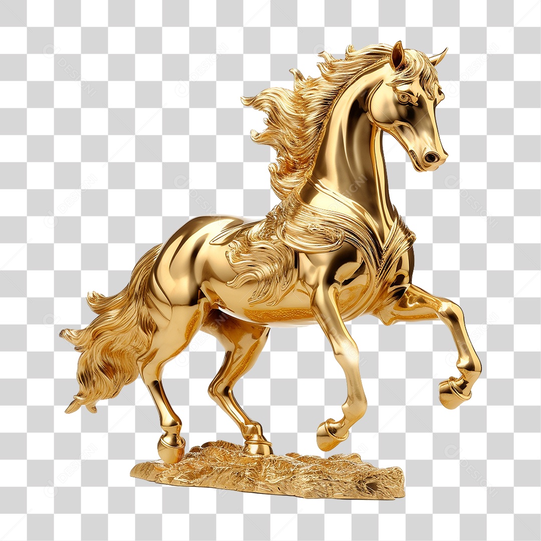 Cavalo Dourado PNG Transparente