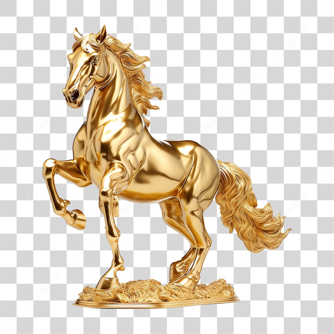 Cavalo Dourado PNG Transparente