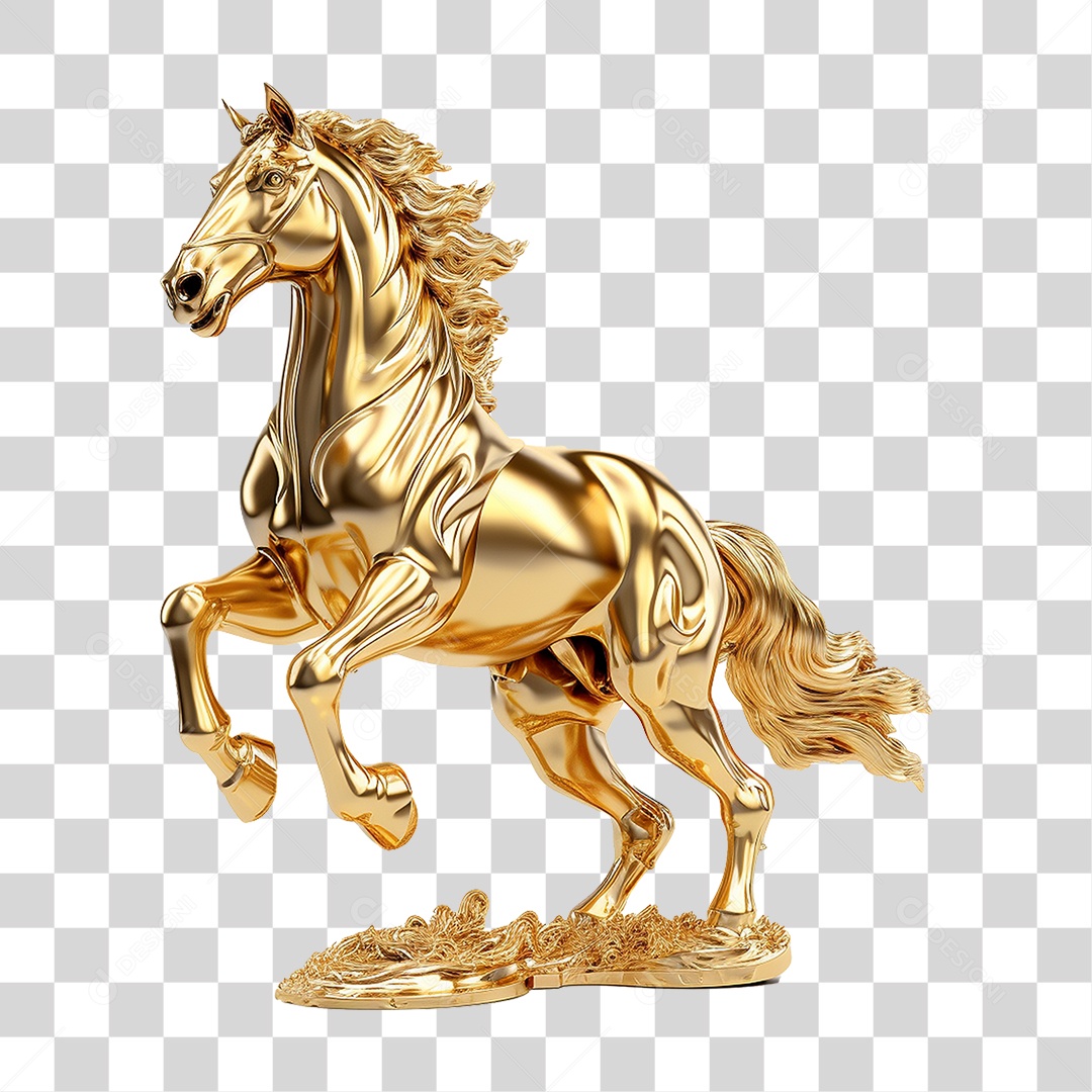 Cavalo Dourado PNG Transparente