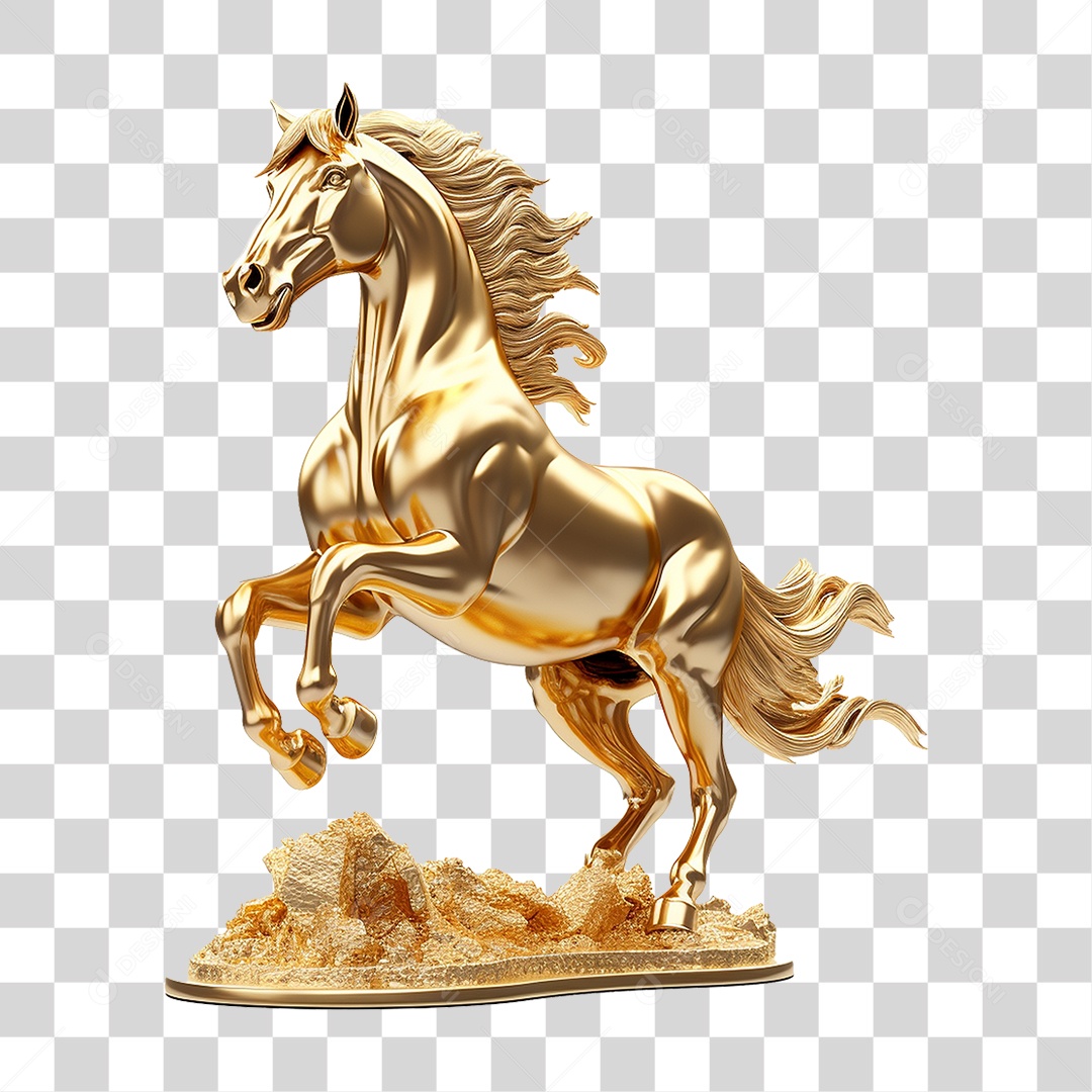 Cavalo Dourado PNG Transparente
