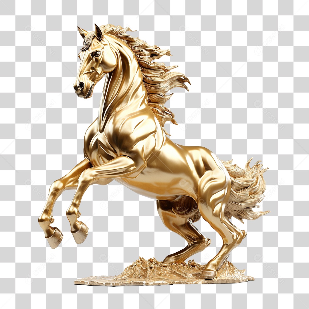 Cavalo Dourado PNG Transparente