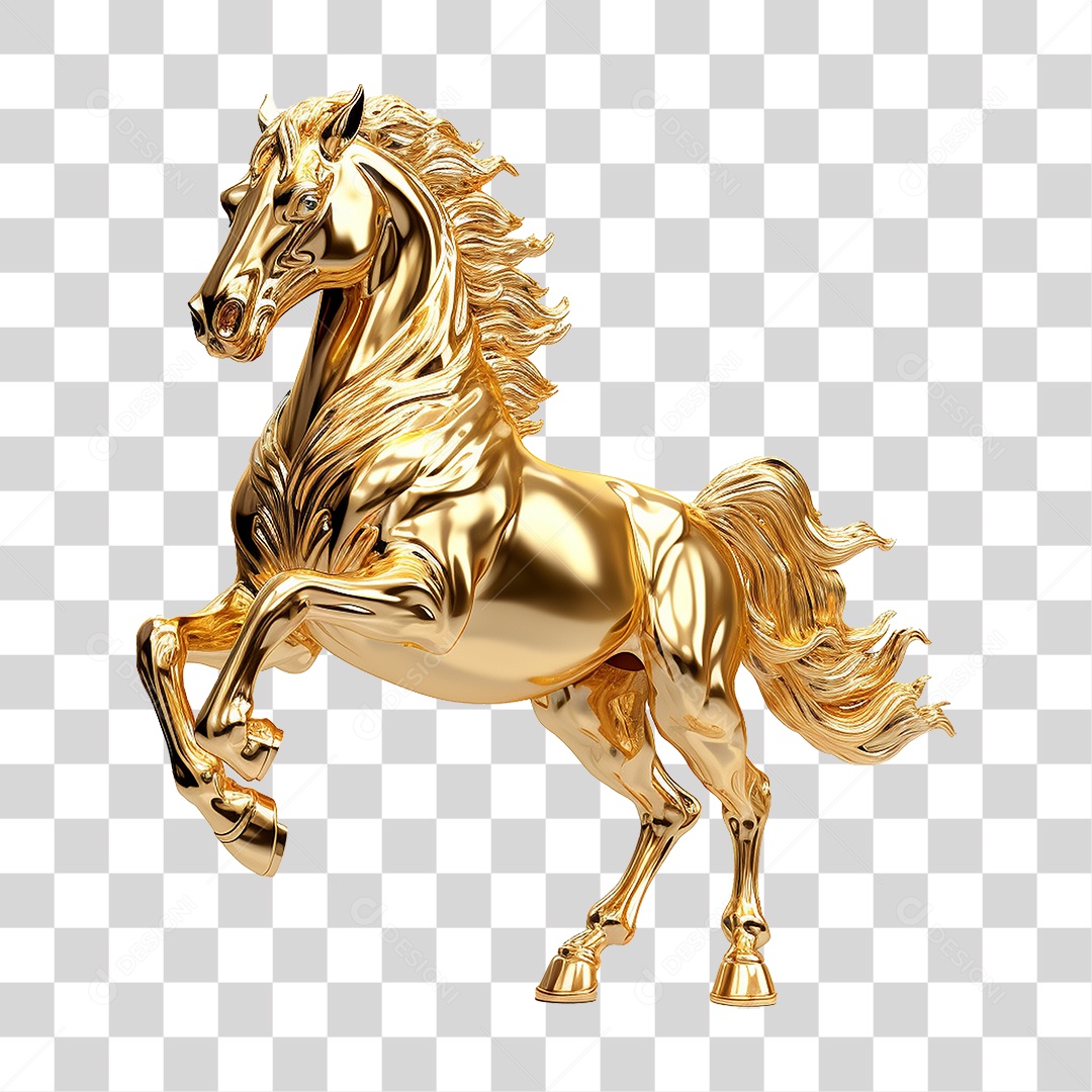 Cavalo Dourado PNG Transparente