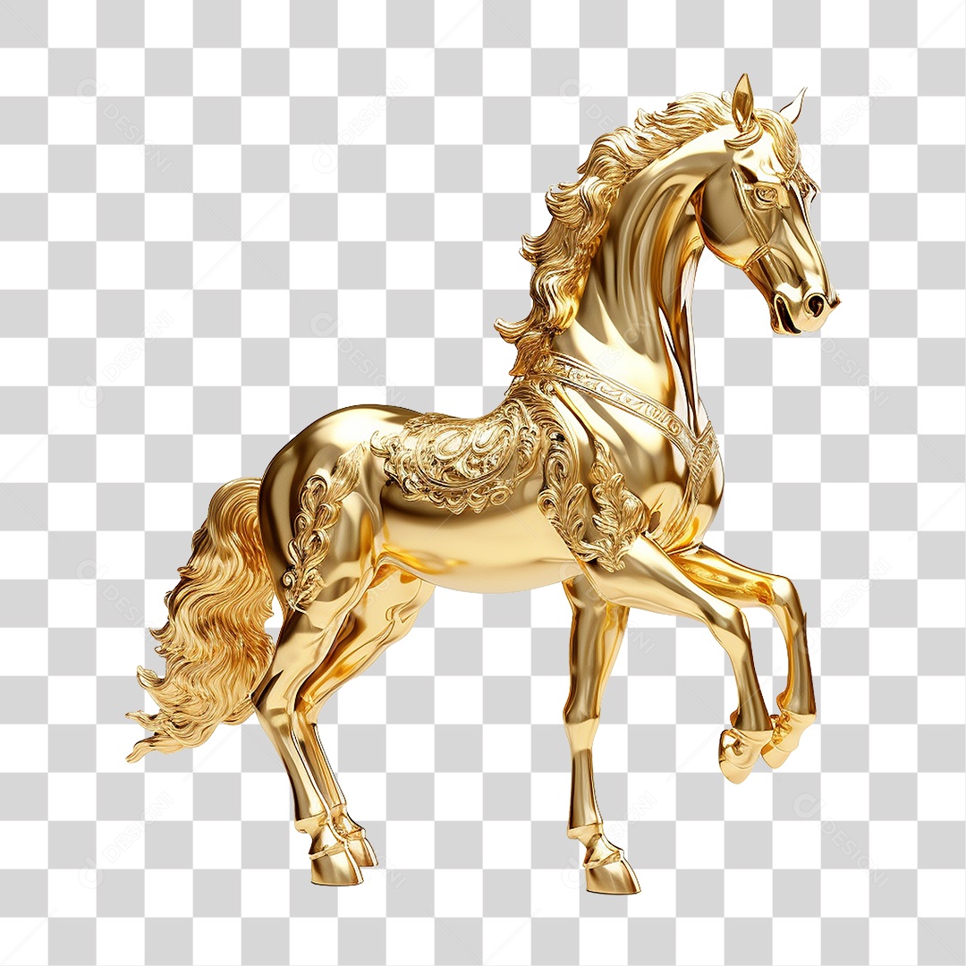 Cavalo Dourado PNG Transparente