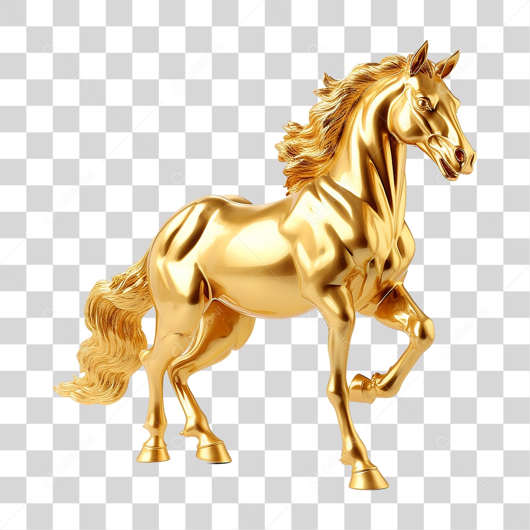 Cavalo Dourado PNG Transparente