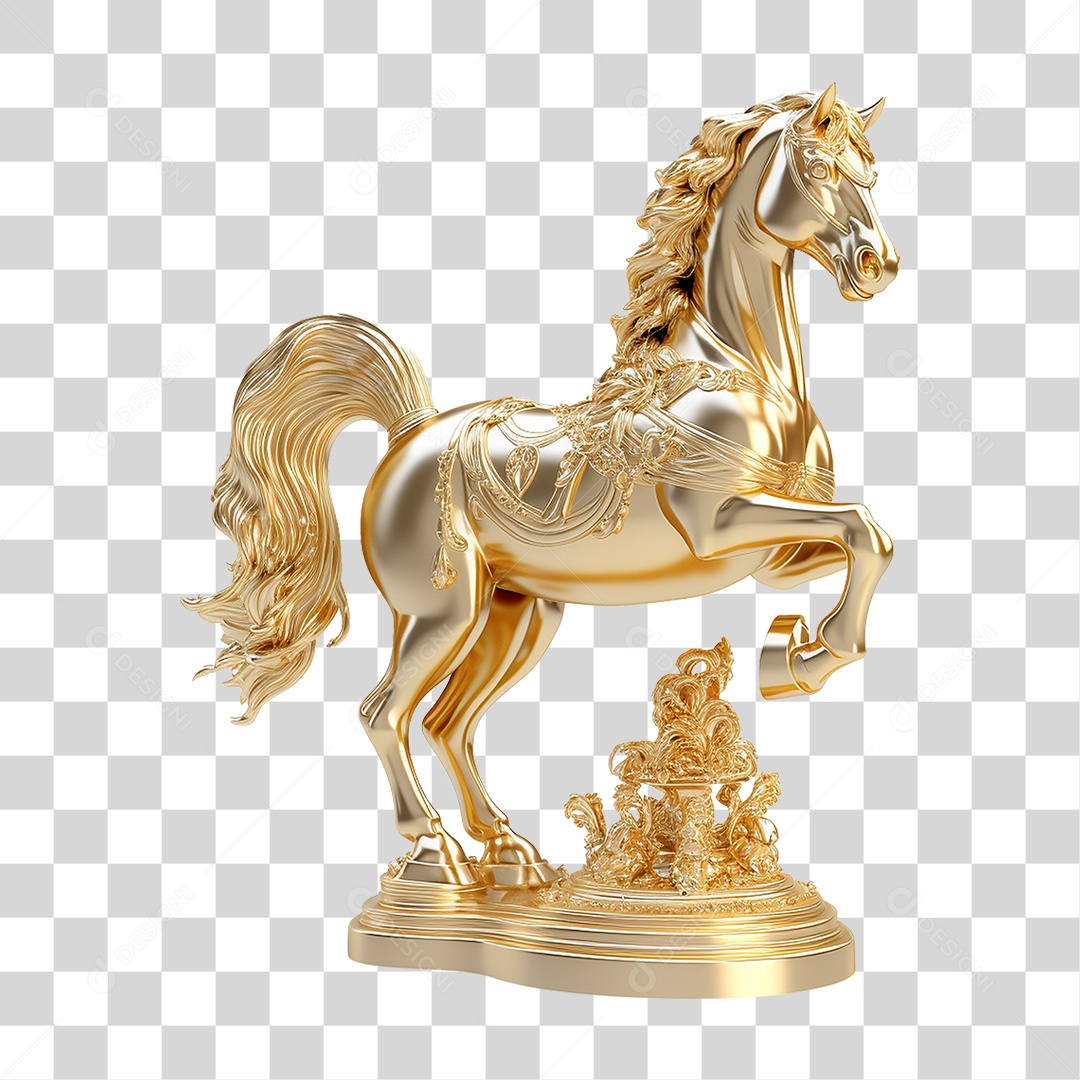 Cavalo Dourado PNG Transparente
