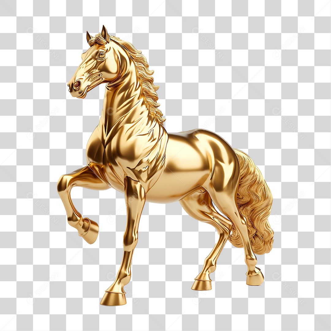 Cavalo Dourado PNG Transparente