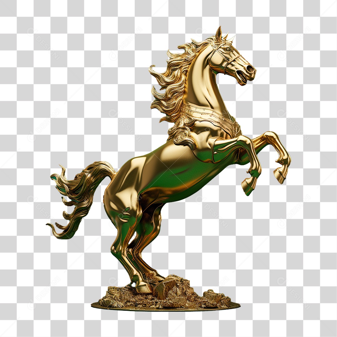 Cavalo Dourado PNG Transparente