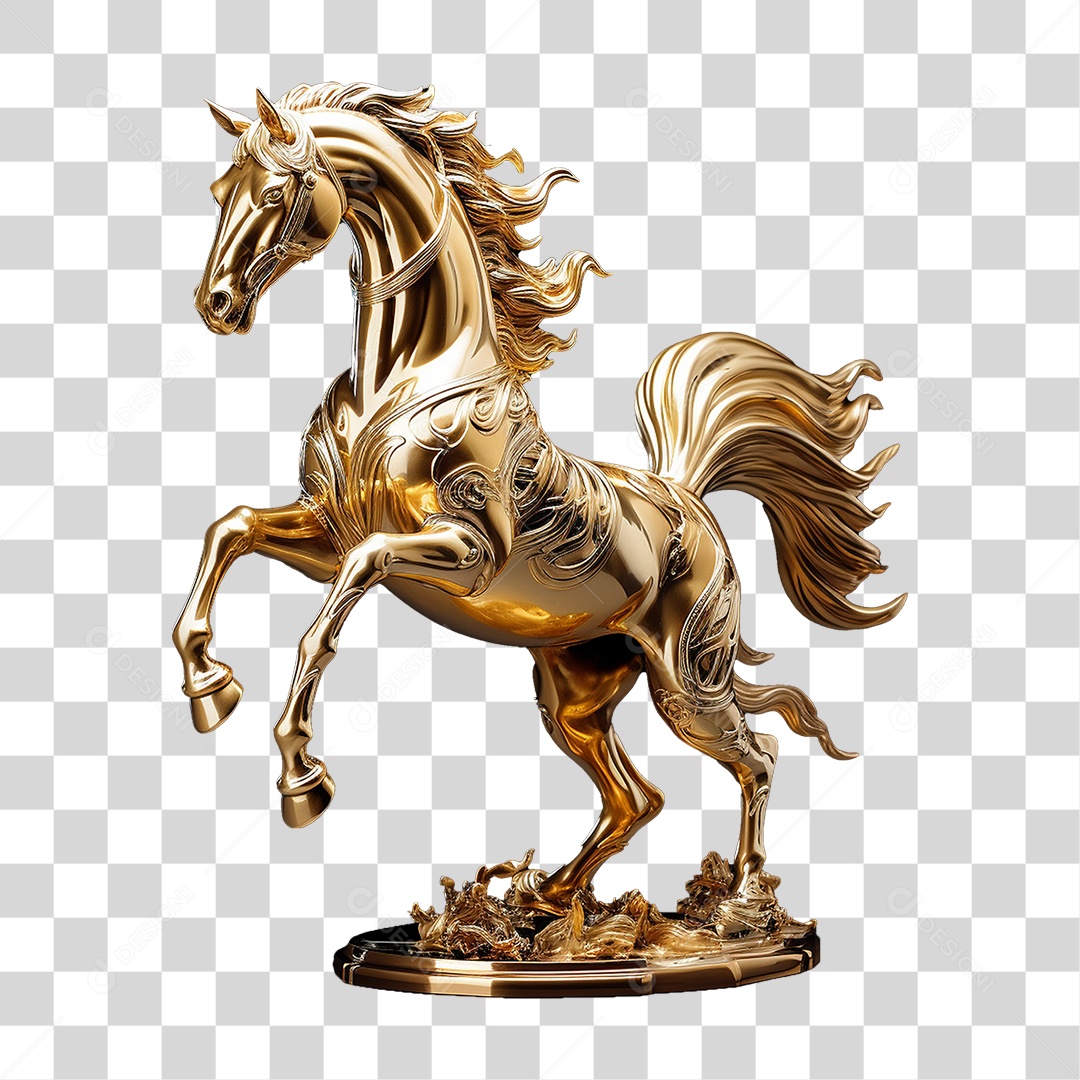 Cavalo Dourado PNG Transparente