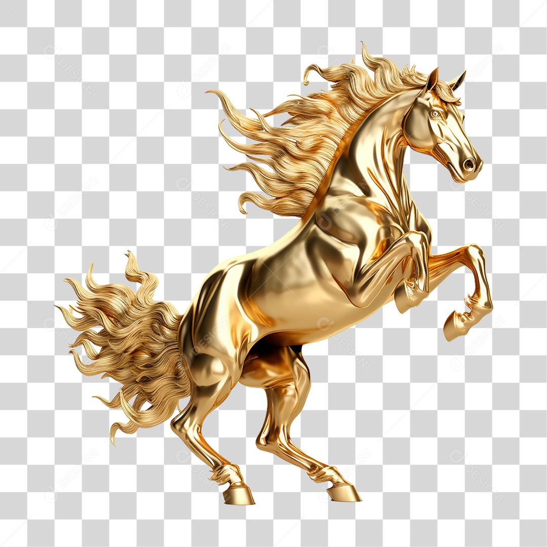 Cavalo Dourado PNG Transparente