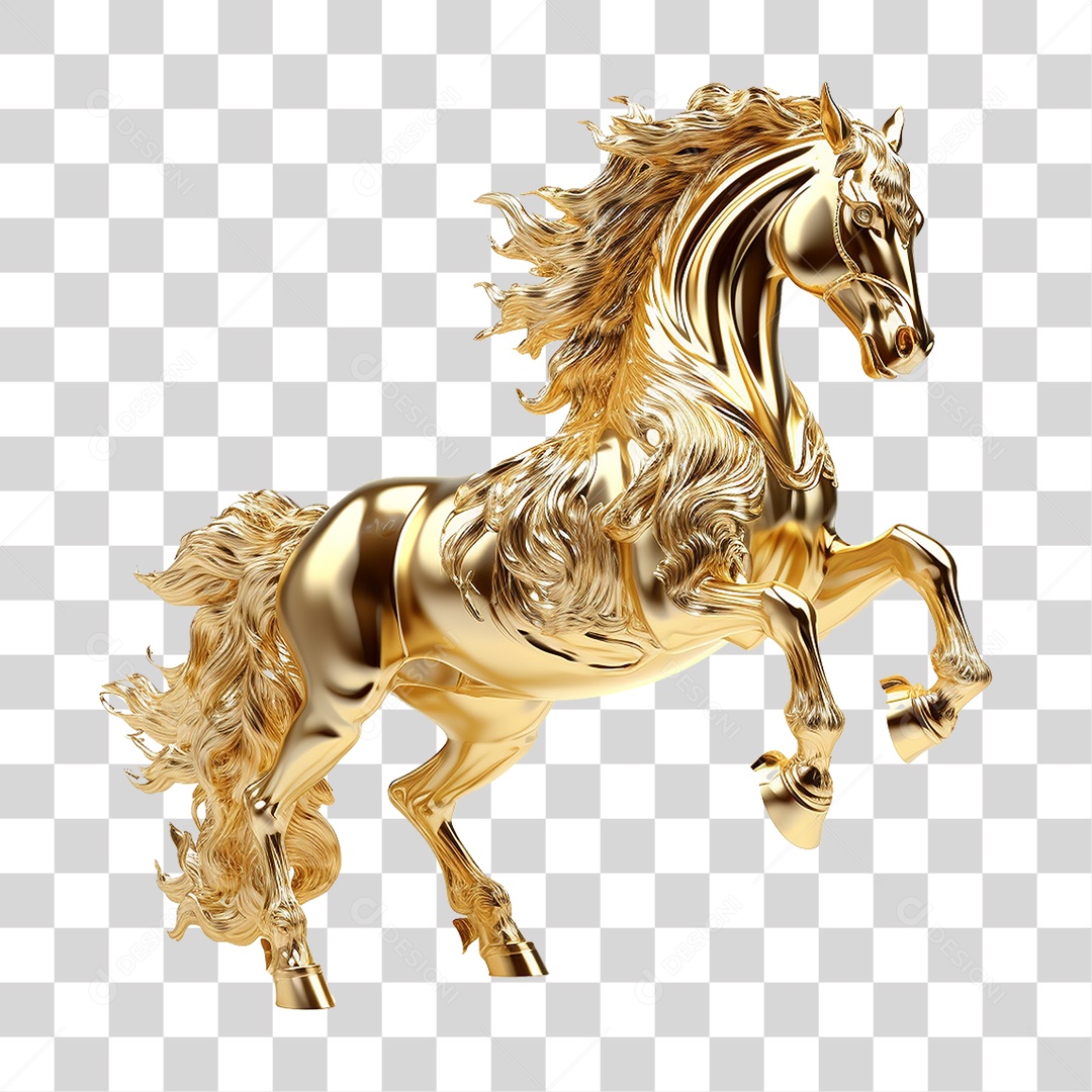 Cavalo Dourado PNG Transparente