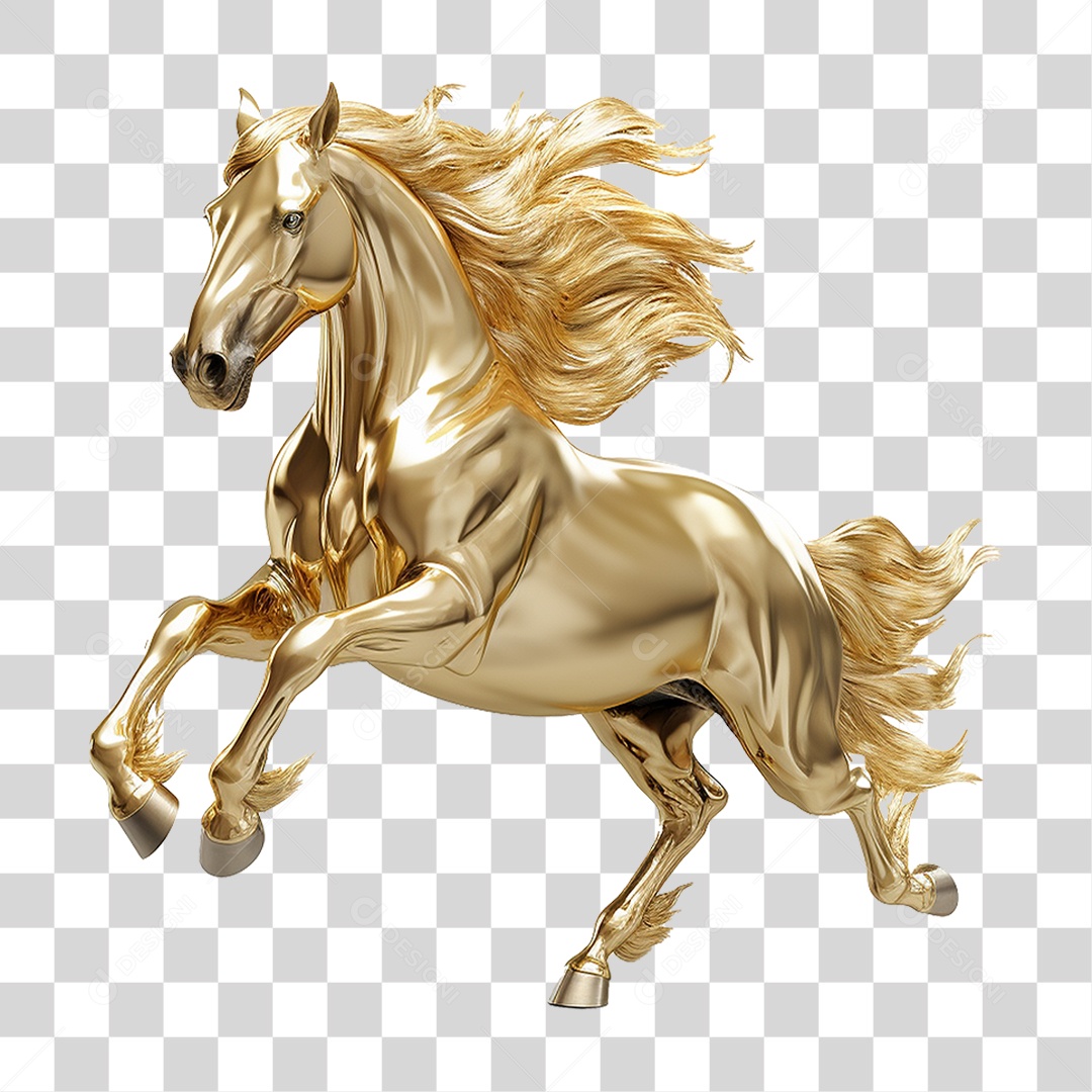 Cavalo Dourado PNG Transparente