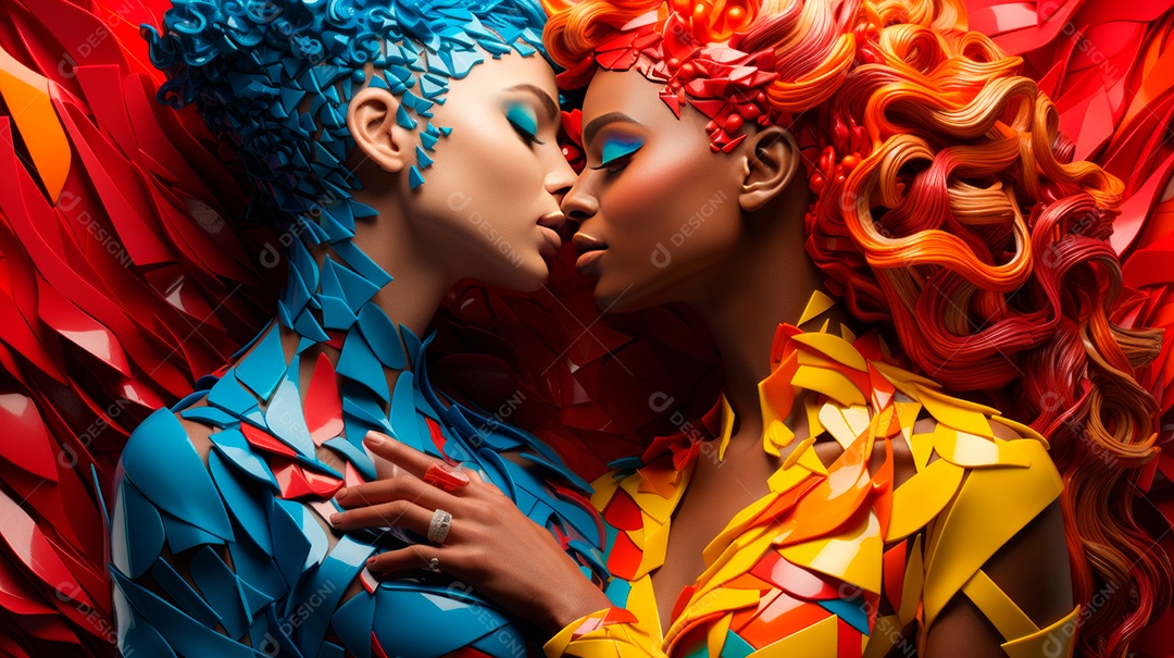 Mês e Dia do Orgulho LGBT, o amor conquista todo o dia 28 de junho. IA generativa.