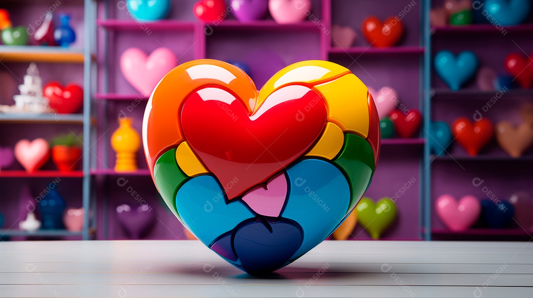 Mês e Dia do Orgulho LGBT, o amor conquista todo o dia 28 de junho. IA generativa.