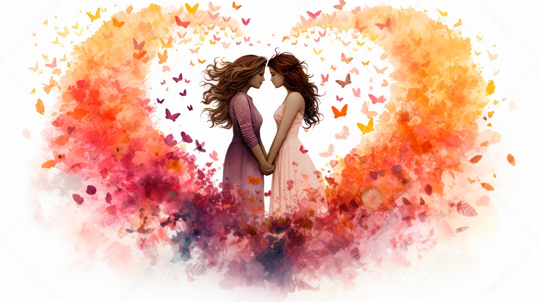 Mês e Dia do Orgulho LGBT, o amor conquista todo o dia 28 de junho. IA generativa.