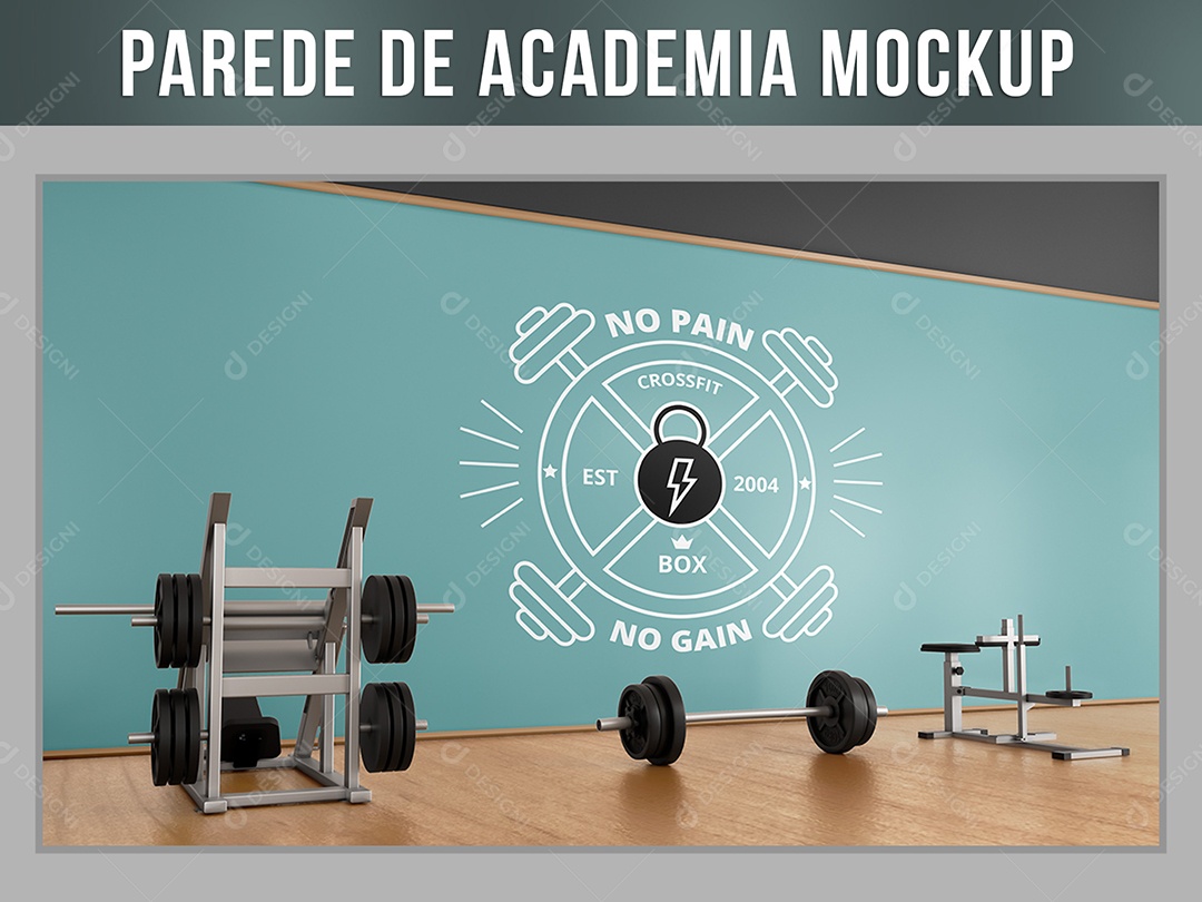 Mockup Parede De Academia PSD Editável