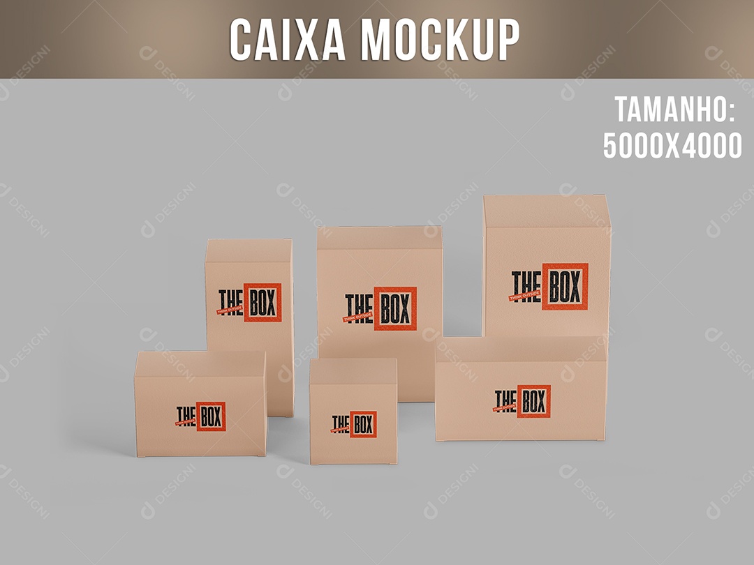 Caixa Papelão Mockup PSD Editável
