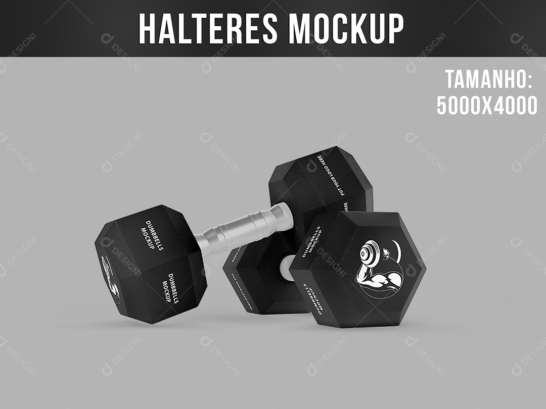 Halteres Academia Mockup PSD Editável