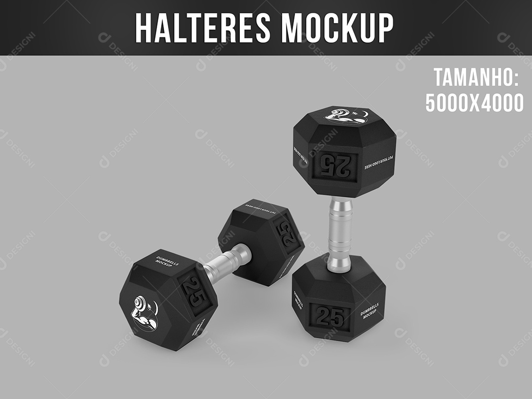 Halteres Academia Mockup PSD Editável