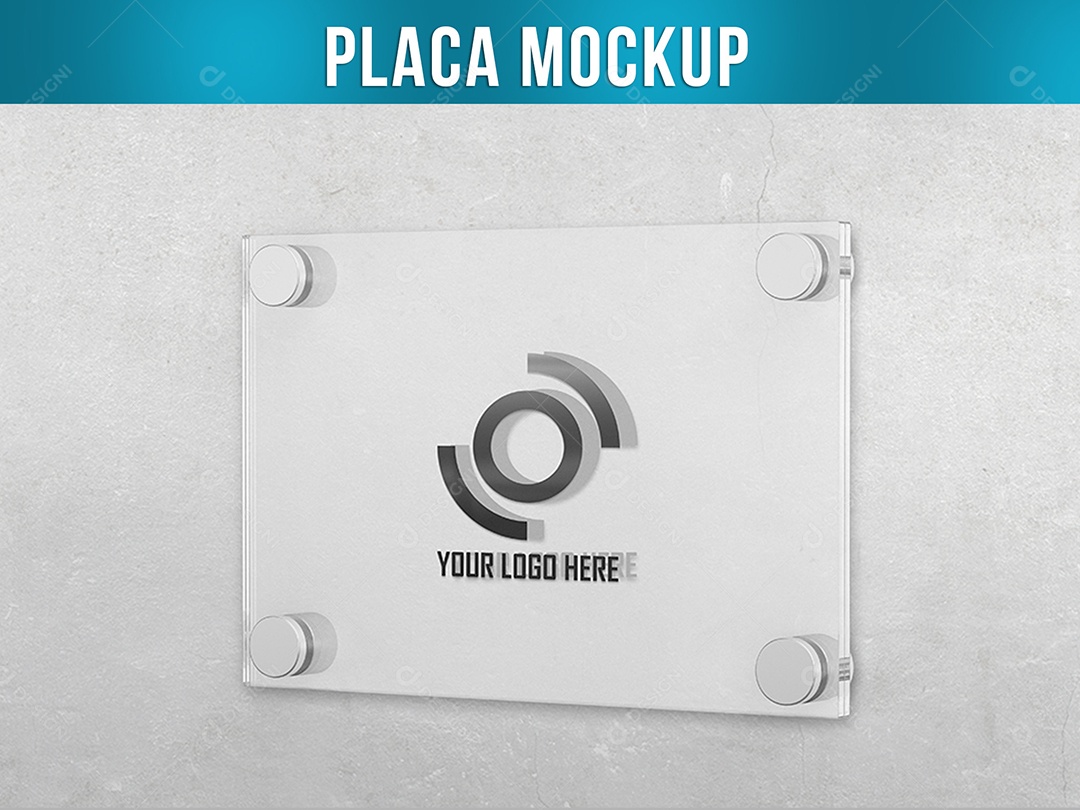 Placa Mockup PSD Editável