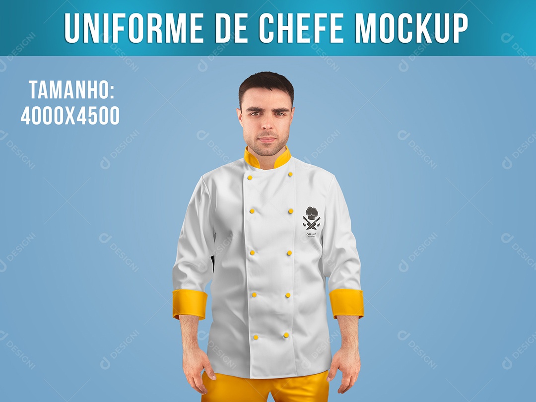 Uniforme De Chefe Mockup PSD Editável