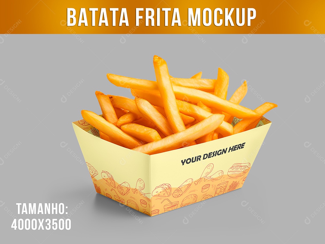 Batata Frita Mockup PSD Editável