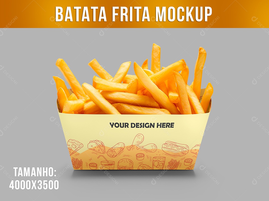 Batata Frita Mockup PSD Editável