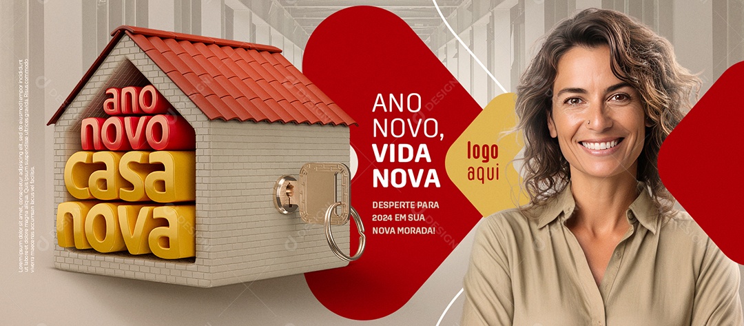 Banner Ano Novo Casa Nova Imobiliária Vida Nova Desperte para 20224 Social Media PSD Editável