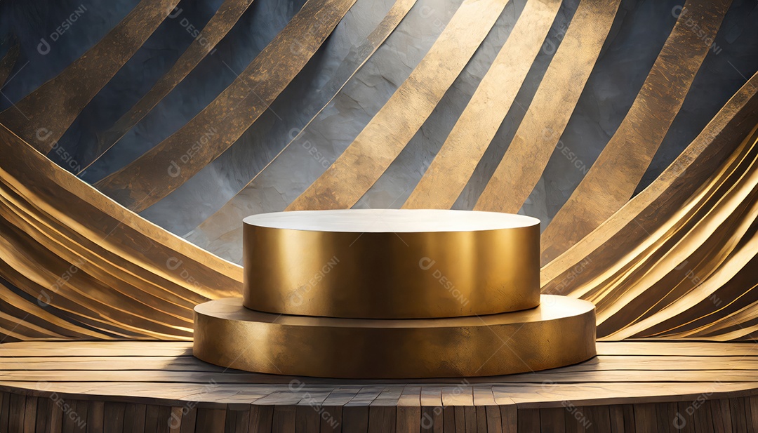 Pódio de exposição de produtos com decoração de elementos de efeito de luz