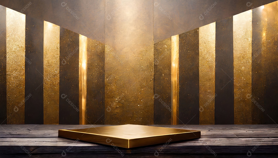 Pódio de exposição de produtos com decoração de elementos de efeito de luz