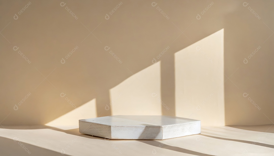 Pódio de exposição de produtos com decoração de elementos de efeito de luz