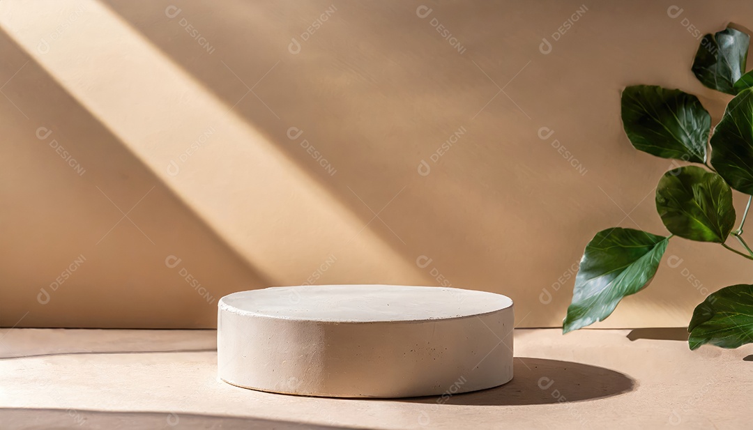 Pódio de exposição de produtos com decoração de elementos de efeito de luz