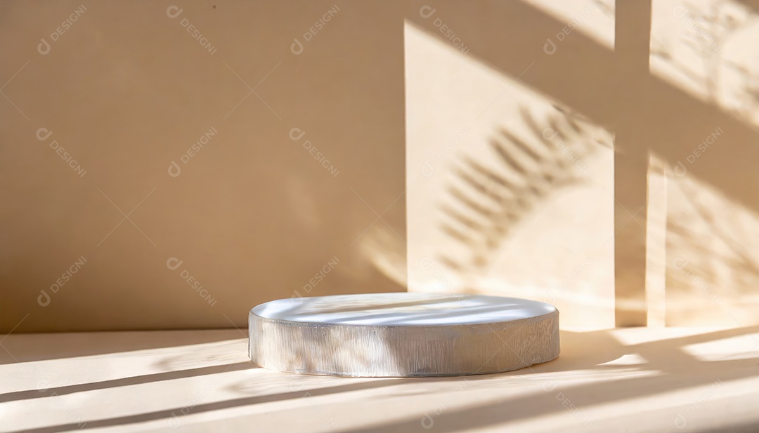 Pódio de exposição de produtos com decoração de elementos de efeito de luz