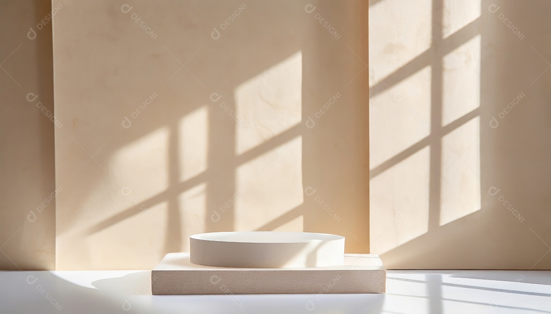 Pódio de exposição de produtos com decoração de elementos de efeito de luz
